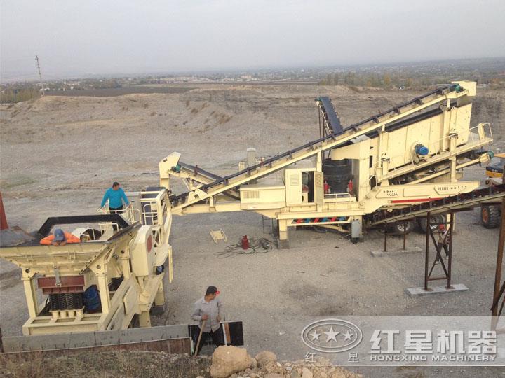 時(shí)產(chǎn)200方全自動(dòng)碎石機(jī)生產(chǎn)現(xiàn)場,出料均勻,粒形好看 時(shí)產(chǎn)200方全自動(dòng)碎石機(jī)生產(chǎn)現(xiàn)場,出料均勻,粒形好看