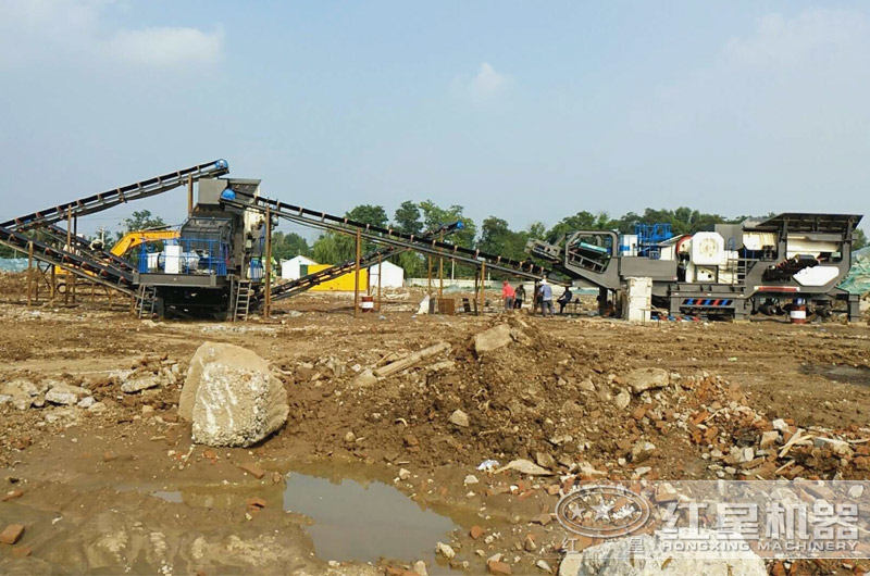 車載移動破石機，配顎破機+反擊破