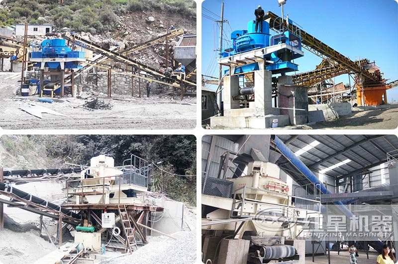 時(shí)產(chǎn)400-500噸大型環(huán)保磕沙機(jī)作業(yè)現(xiàn)場